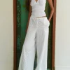 Motel Rocks Basics | Co-Ords-Samir Trouser in Broderie White BroderieWhite