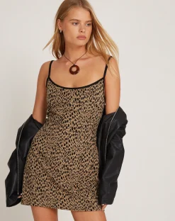Motel Rocks Printed Dresses | Day Dresses-Samiya Strappy Mini Dress in Mini Cheetah MiniCheetah