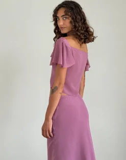 Motel Rocks Co-Ords | Crop Tops-Samsiar Top in Chiffon Mauve