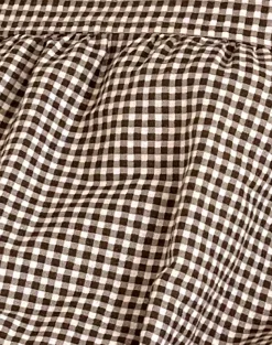 Motel Rocks Day Dresses | Printed Dresses-Sanaly Mini Dress in Mini Gingham Brown miniginghambrown