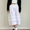 Motel Rocks A Line Skirts | Midi Skirts-Sarayu Midi Skirt in Poplin White