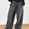 Motel Rocks Loungewear-Sasari Oversize Trouser in Check Navy CheckNavy