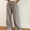 Motel Rocks Loungewear-Sasari Oversized Trouser in Check Grey CheckGrey