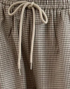 Motel Rocks Loungewear-Sasari Oversized Trouser in Check Grey CheckGrey