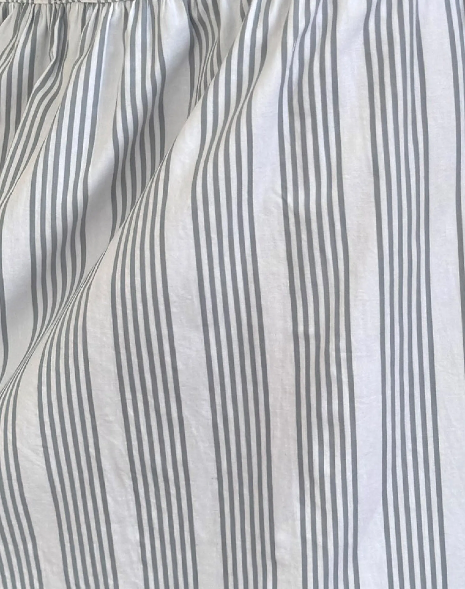 Motel Rocks Co-Ords | A Line Skirts-Sasay Midi Skirt in Vertical Grey Stripe VerticalGreyStripe