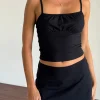 Motel Rocks Basic Tops | Strappy Tops-Sasya Cami Top in Black