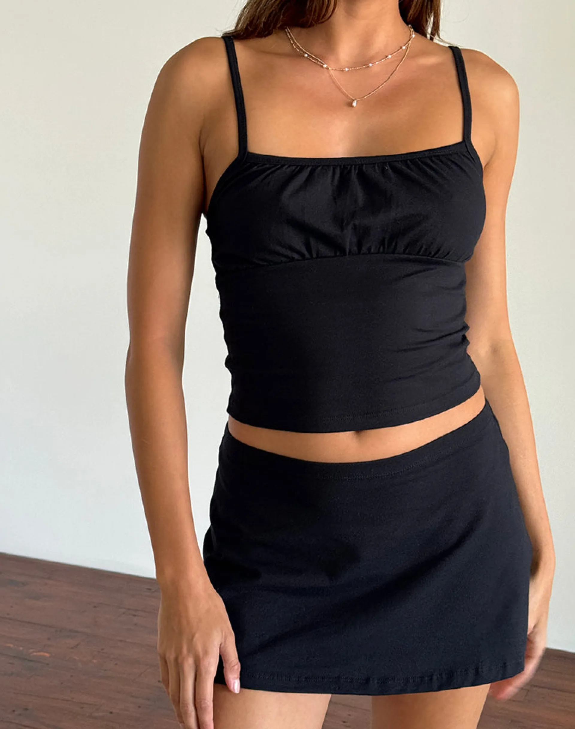 Motel Rocks Basic Tops | Strappy Tops-Sasya Cami Top in Black