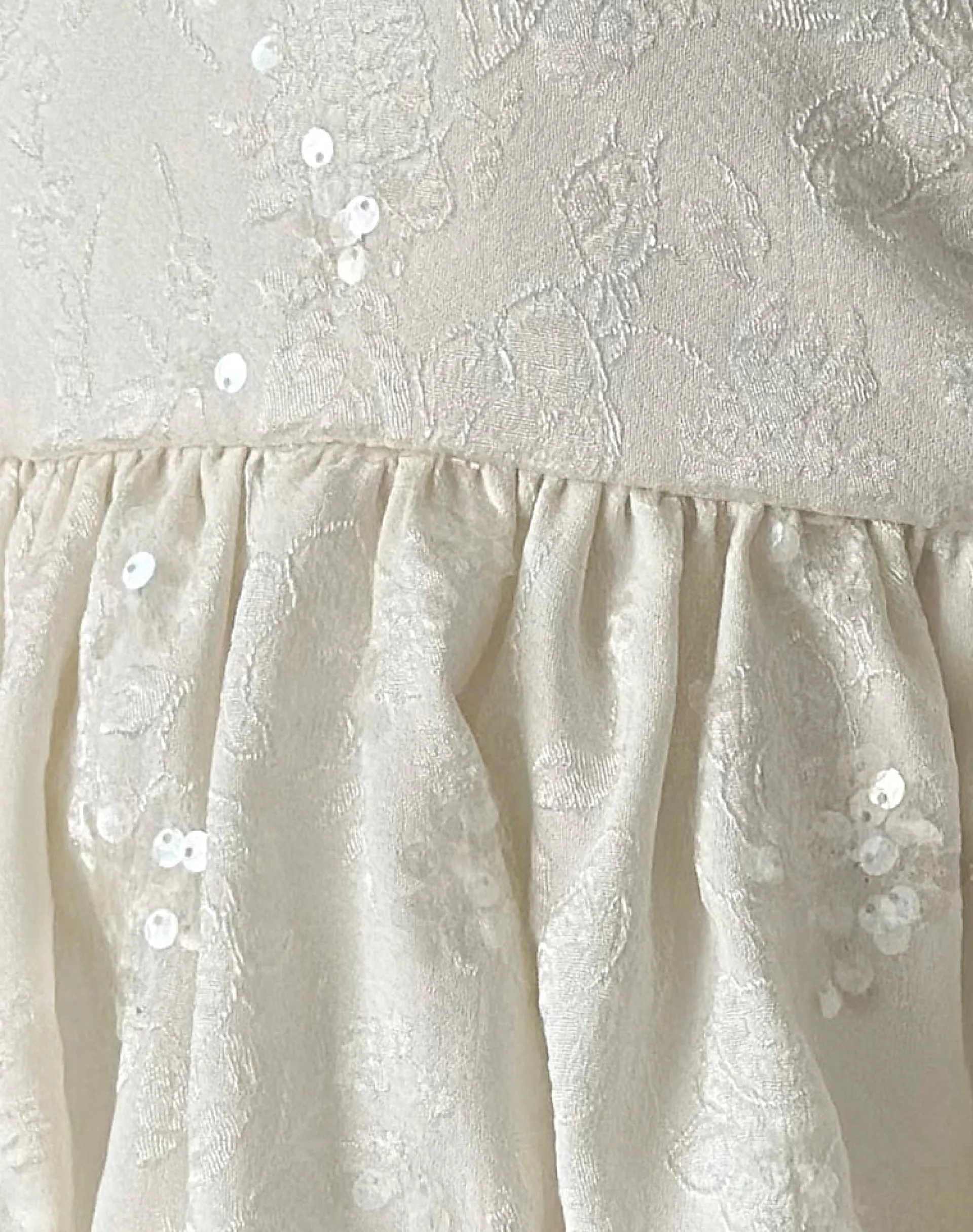 Motel Rocks Bandeau Tops | Sequin Tops-Saya Top in Sequin Jacquard Ivory