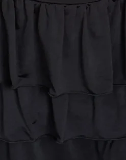 Motel Rocks A Line Skirts | Mini Skirts-Sefone Tiered Mini Skirt in Slinky Black