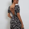 Motel Rocks Printed Dresses | Day Dresses-Senza Mini Dress in Dark Wild Flower darkwildflower