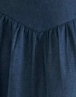 Motel Rocks Midi Skirts-Seraya Midi Skirt in Denim Chambray Indigo