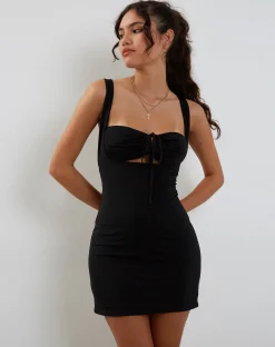 Motel Rocks Basics | Little Black Dresses-Shadi Mini Dress in Black