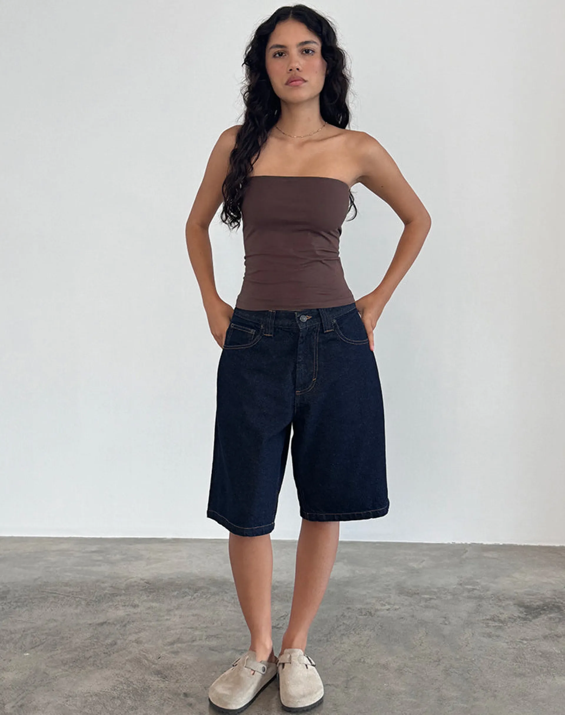 Motel Rocks Basic Tops | Bandeau Tops-Shaelo Bandeau Top in Deep Mahogany DeepMahogany