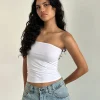 Motel Rocks Basics | Basic Tops-Shaelo Bandeau Top in White