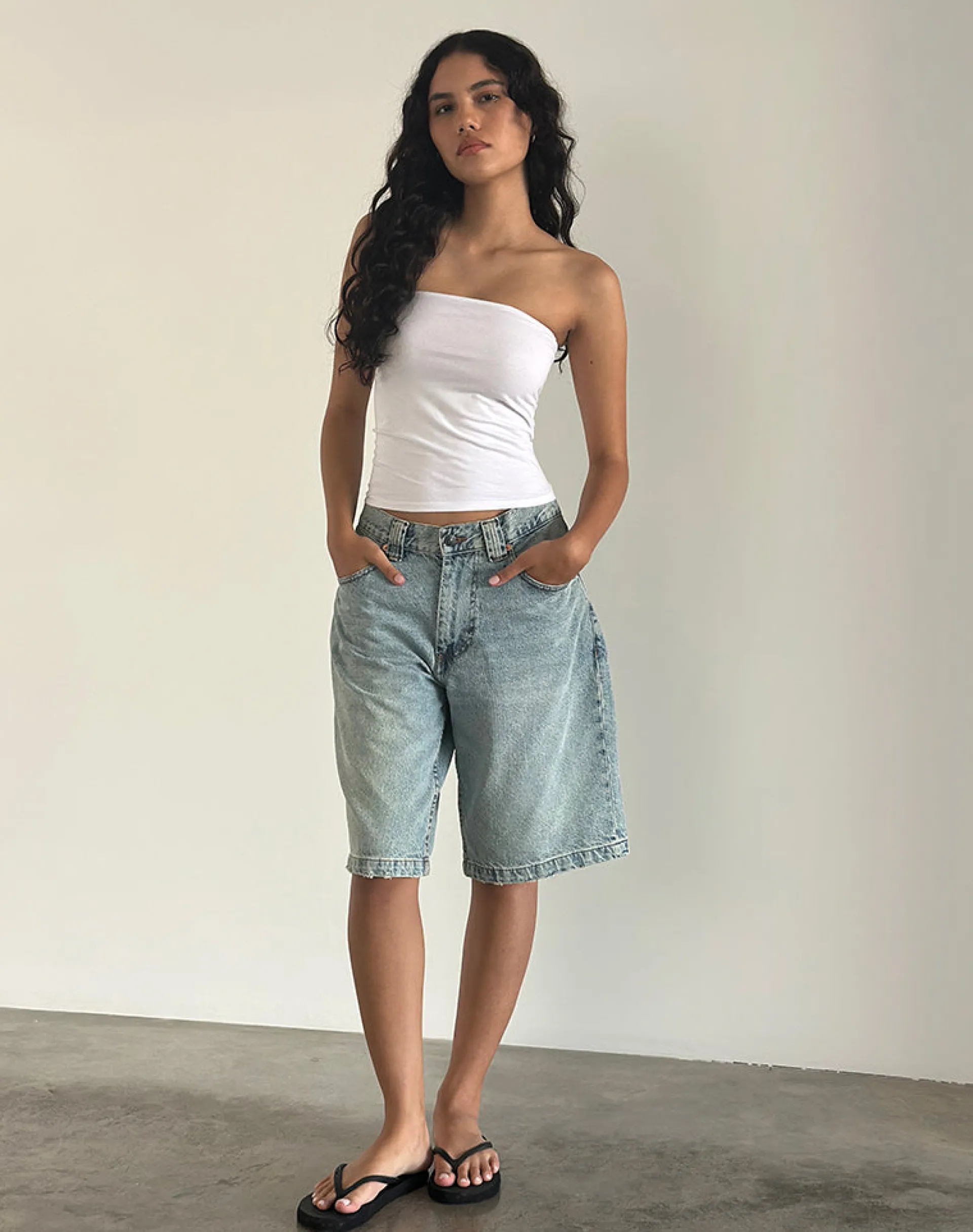 Motel Rocks Basics | Basic Tops-Shaelo Bandeau Top in White