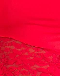 Motel Rocks Bandeau Tops | Lace Tops-Shanda Lace Tube Top in Red