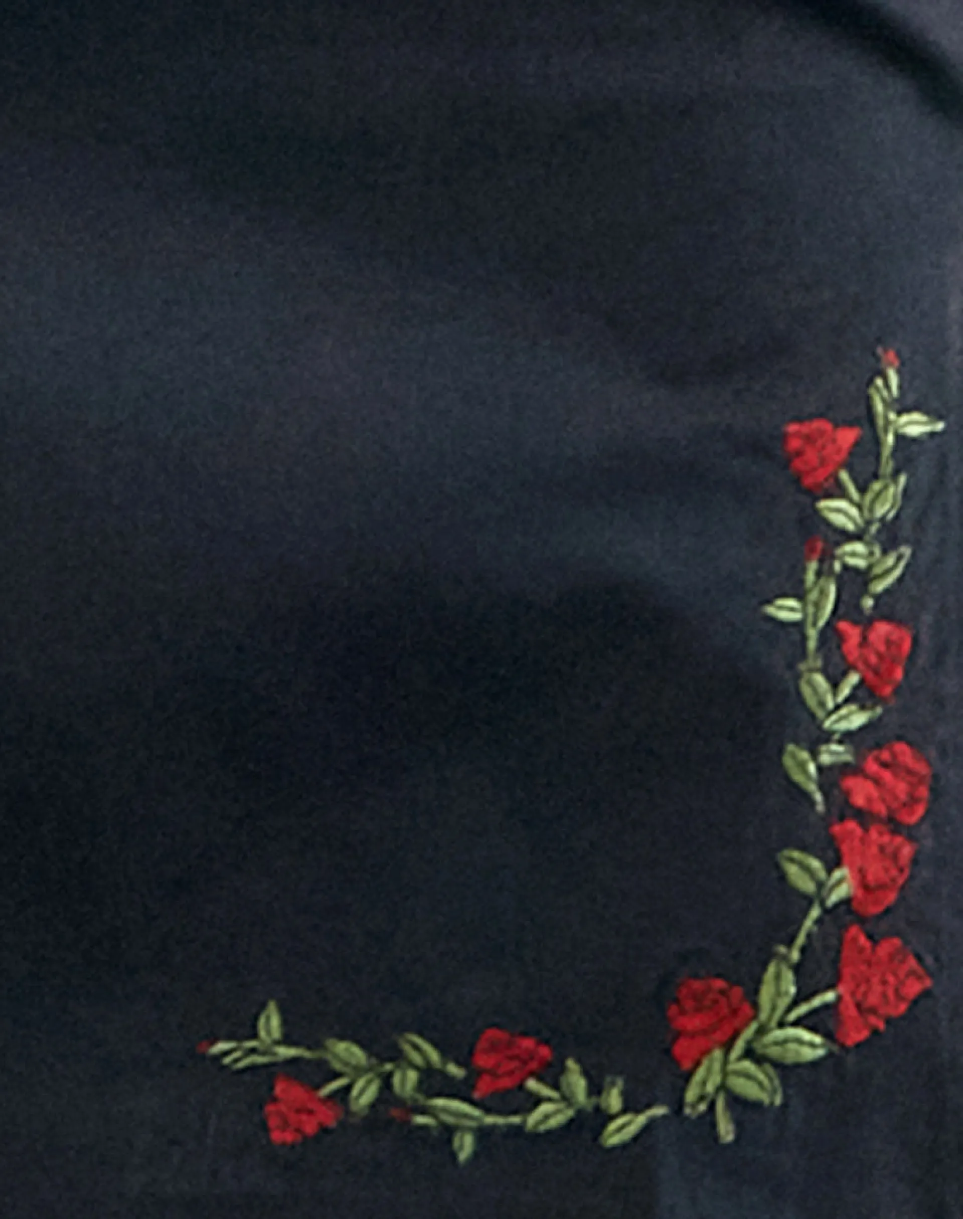 Motel Rocks Tailoring | A Line Skirts-Sheny Mini Skirt in Tapshoe with Red Flower Embroidery TapshoewithRedFlowerEmbroidery
