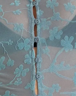 Motel Rocks Cardigans-Shia Cardigan in Grunge Floral Blue Grey
