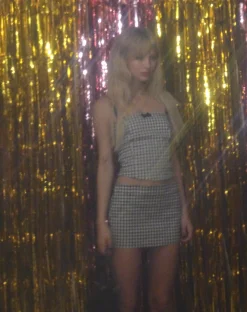 Motel Rocks Printed Tops | Corset Tops-Shika Corset Top in Monochrome Dogtooth