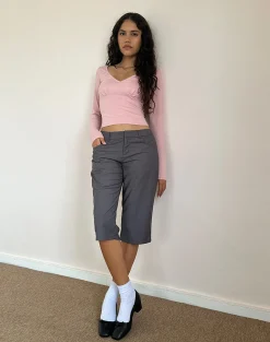 Motel Rocks Basic Tops | Long Sleeve Tops-Sisil Long Sleeve Top In Pink Lady pinklady