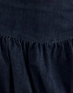 Motel Rocks Mini Skirts-Sisila Puffball Mini Skirt in Chambray Indigo