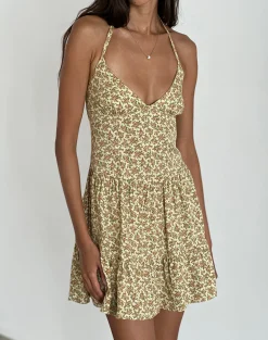 Motel Rocks Printed Dresses | Day Dresses-Siskana Mini Dress in Washed Ditsy WashedDitsy