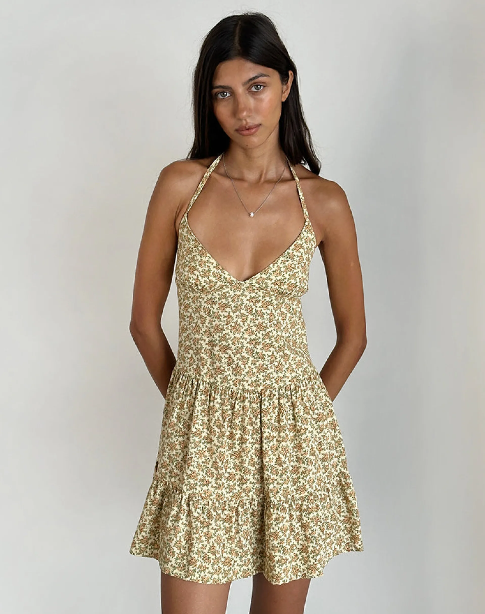 Motel Rocks Printed Dresses | Day Dresses-Siskana Mini Dress in Washed Ditsy WashedDitsy