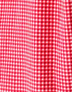 Motel Rocks Shirts And Blouses | Long Sleeve Tops-Smith Oversized Shirt in Red Gingham RedGingham