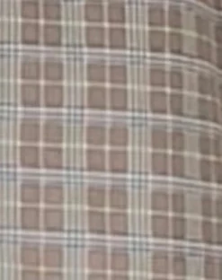 Motel Rocks Printed Tops-Smith Short Sleeve Shirt in Taupe Check taupecheck