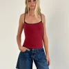 Motel Rocks Basic Tops | Strappy Tops-Solani Top in Adrenaline Red with Black Binding AdrenalineRedwithBlackBinding