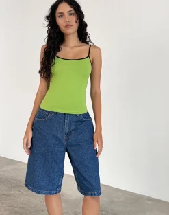 Motel Rocks Basics | Basic Tops-Solani Top in Wasabi with Black Binding WasabiwithBlackBinding