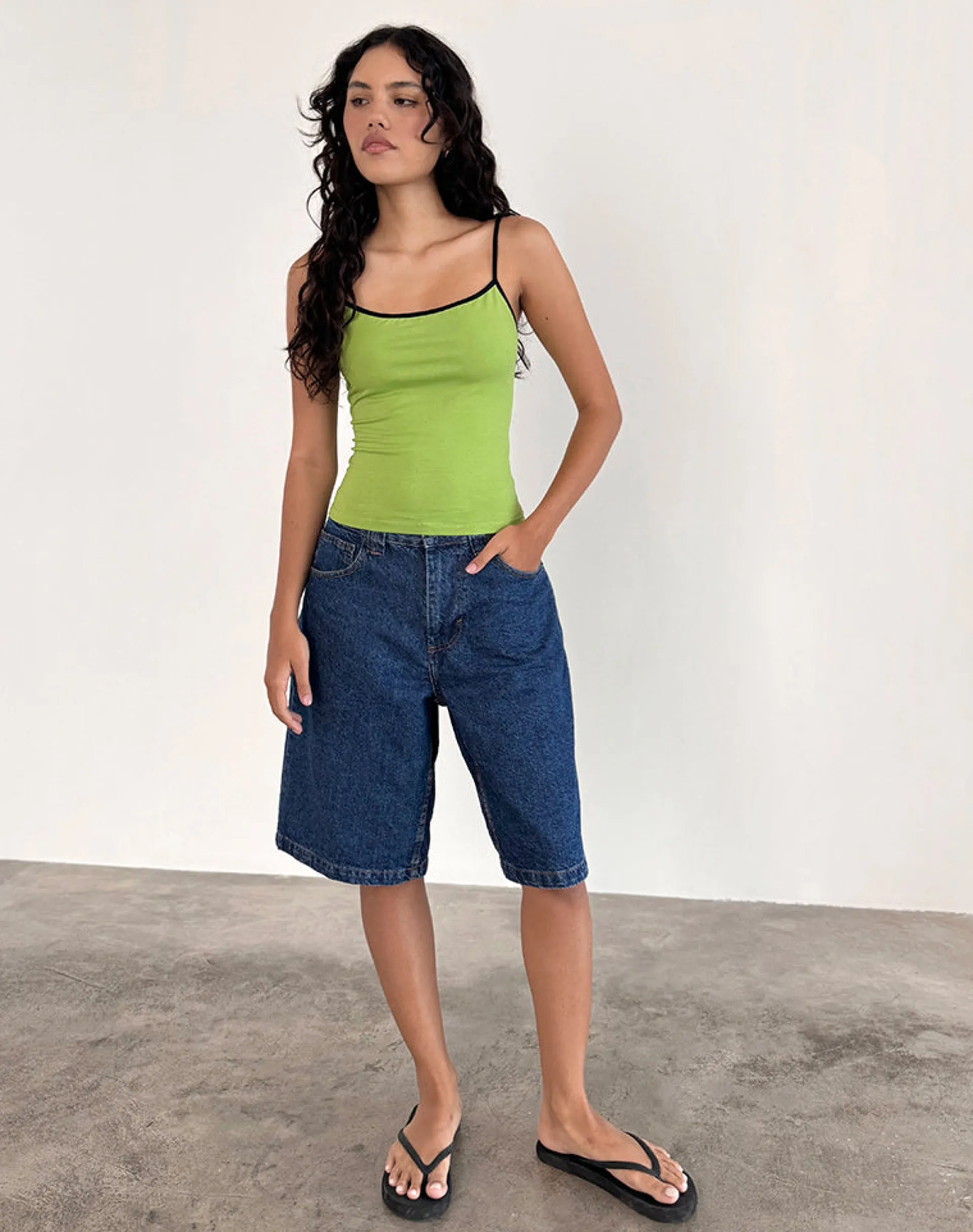 Motel Rocks Basics | Basic Tops-Solani Top in Wasabi with Black Binding WasabiwithBlackBinding