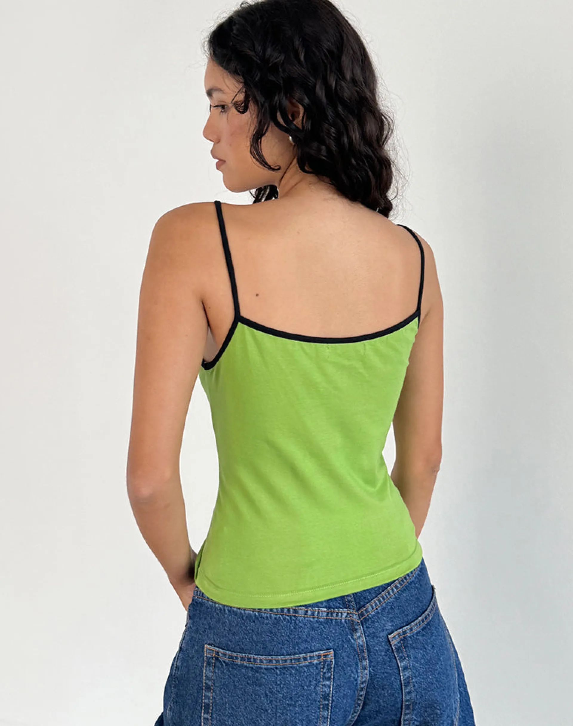Motel Rocks Basics | Basic Tops-Solani Top in Wasabi with Black Binding WasabiwithBlackBinding