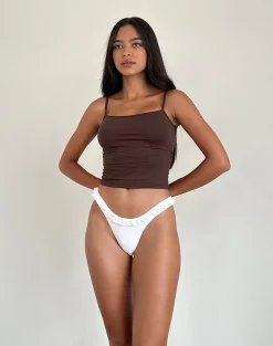 Motel Rocks Swimwear | Basic Tops-Solay Vest Top in Bitter Chocolate BitterChocolate