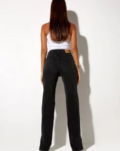 Motel Rocks Straight Leg Jeans-Straight Leg Jeans in Black Wash BlackWash