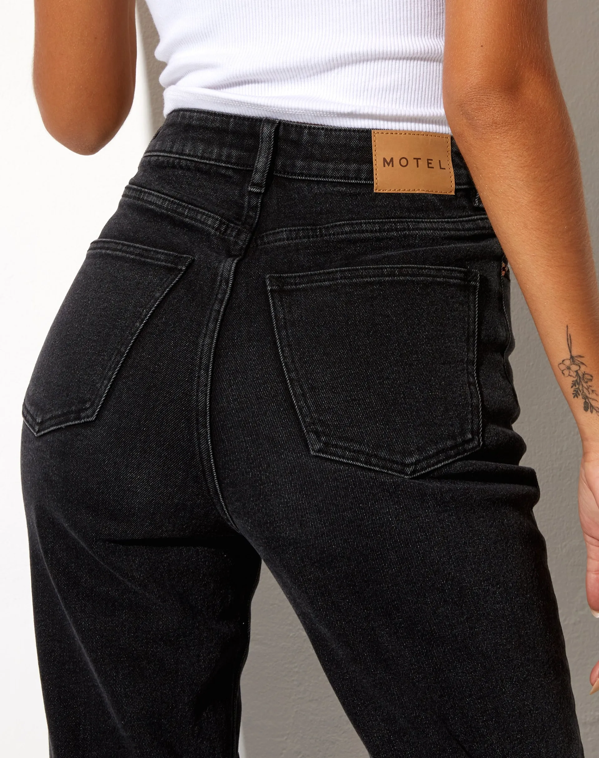 Motel Rocks Straight Leg Jeans-Straight Leg Jeans in Black Wash BlackWash