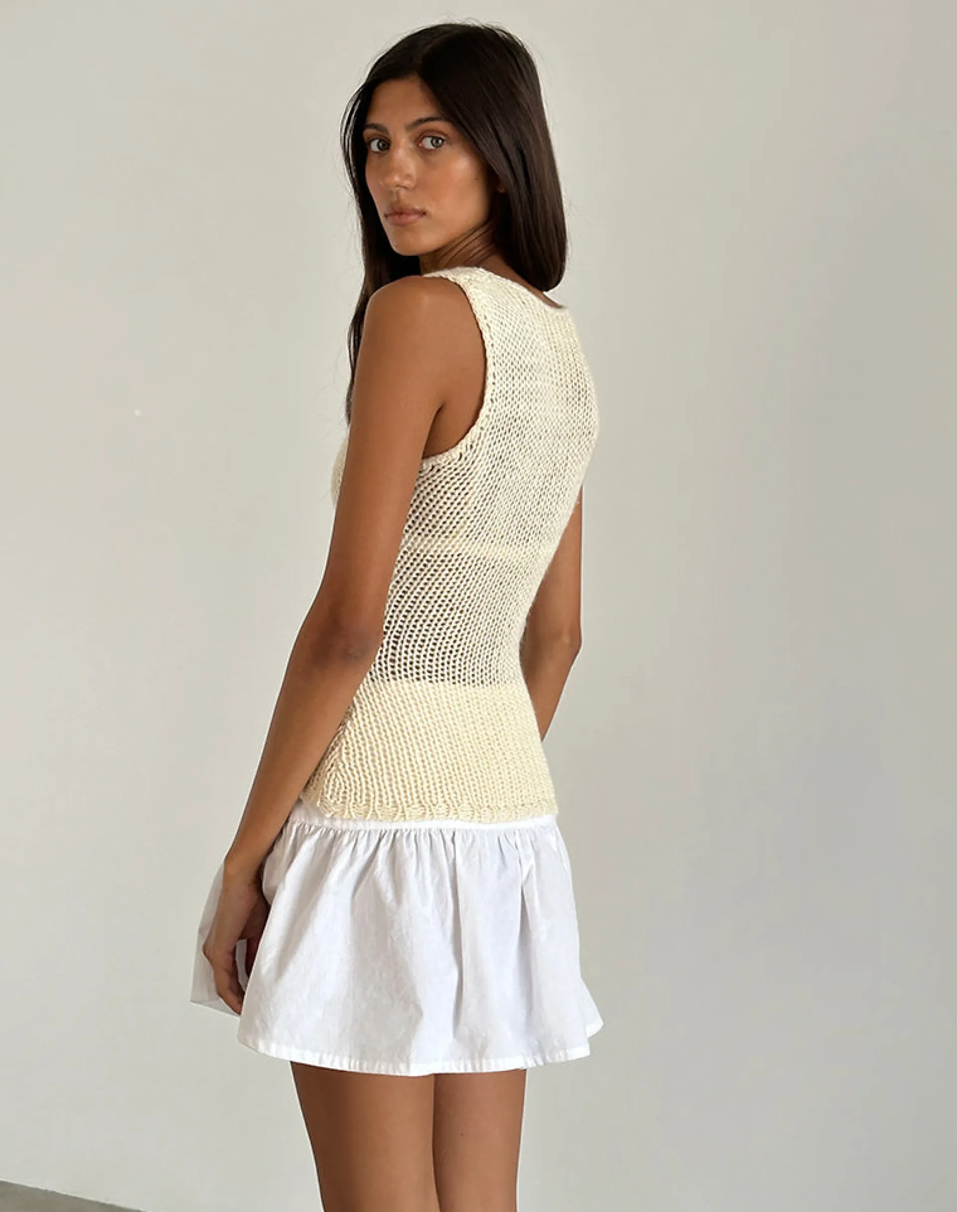 Motel Rocks Vest Tops-Sujati Top in Rib Neutral