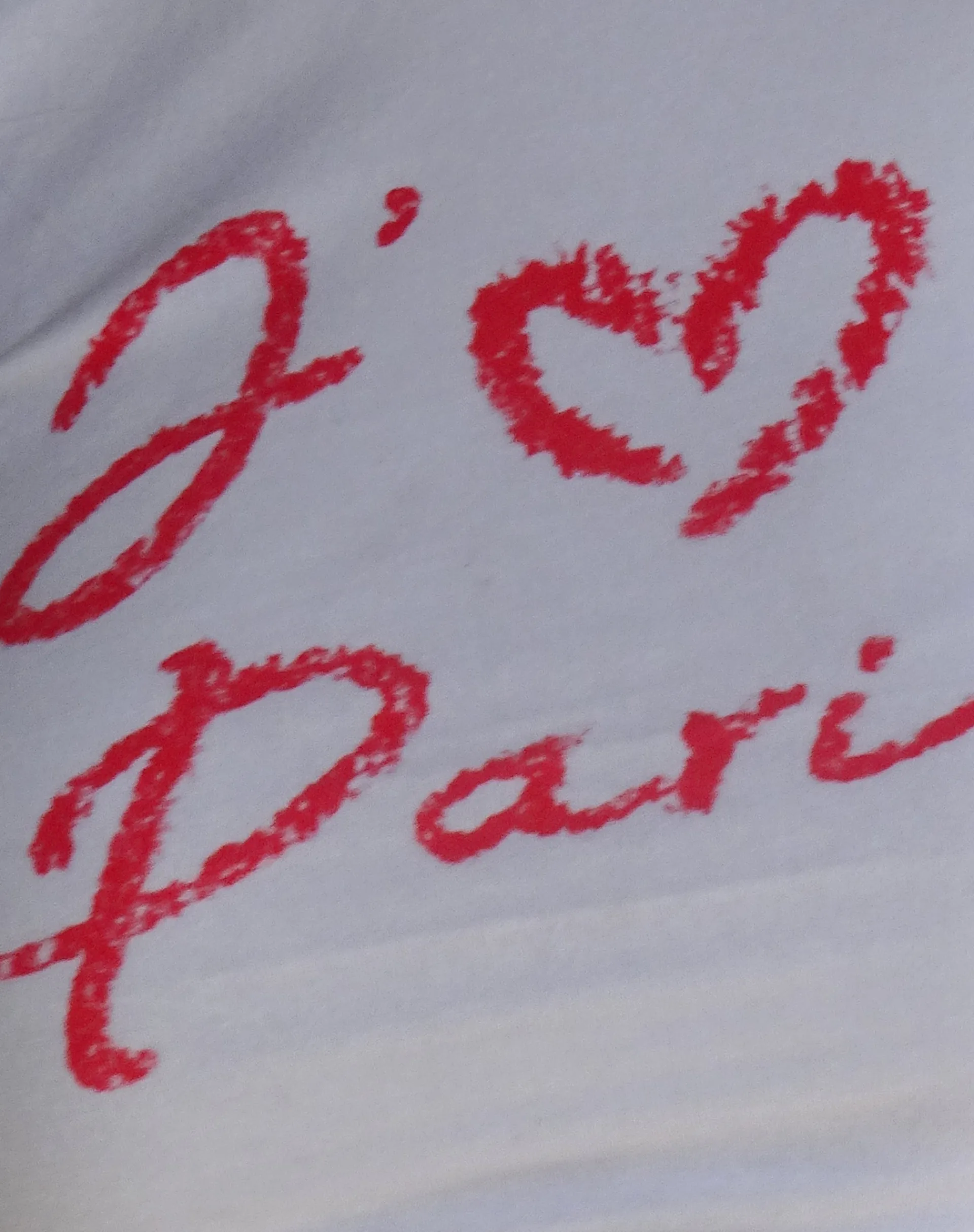Motel Rocks Basic Tops | Printed Tops-Sutin Baby Tee in White with I Love Pari Graphic WhitewithILovePariGraphic