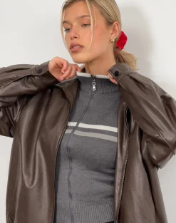 Motel Rocks Jackets-Tabeya Sleeveless Knit Jacket in grey