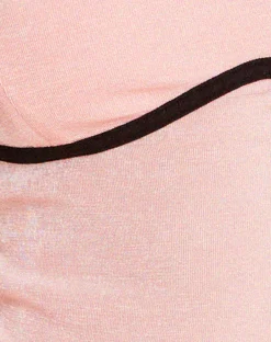 Motel Rocks Strappy Tops-Talasi Crop Top in Pale Pink with Black Binding