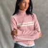 Motel Rocks Jackets-Talisa Sporty Zip Through Jacket in Knit Pink KnitPink