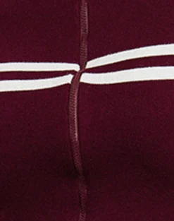 Motel Rocks Jackets-Talisa Zip Through Jacket in Maroon with White Stripe MaroonwithWhiteStripe