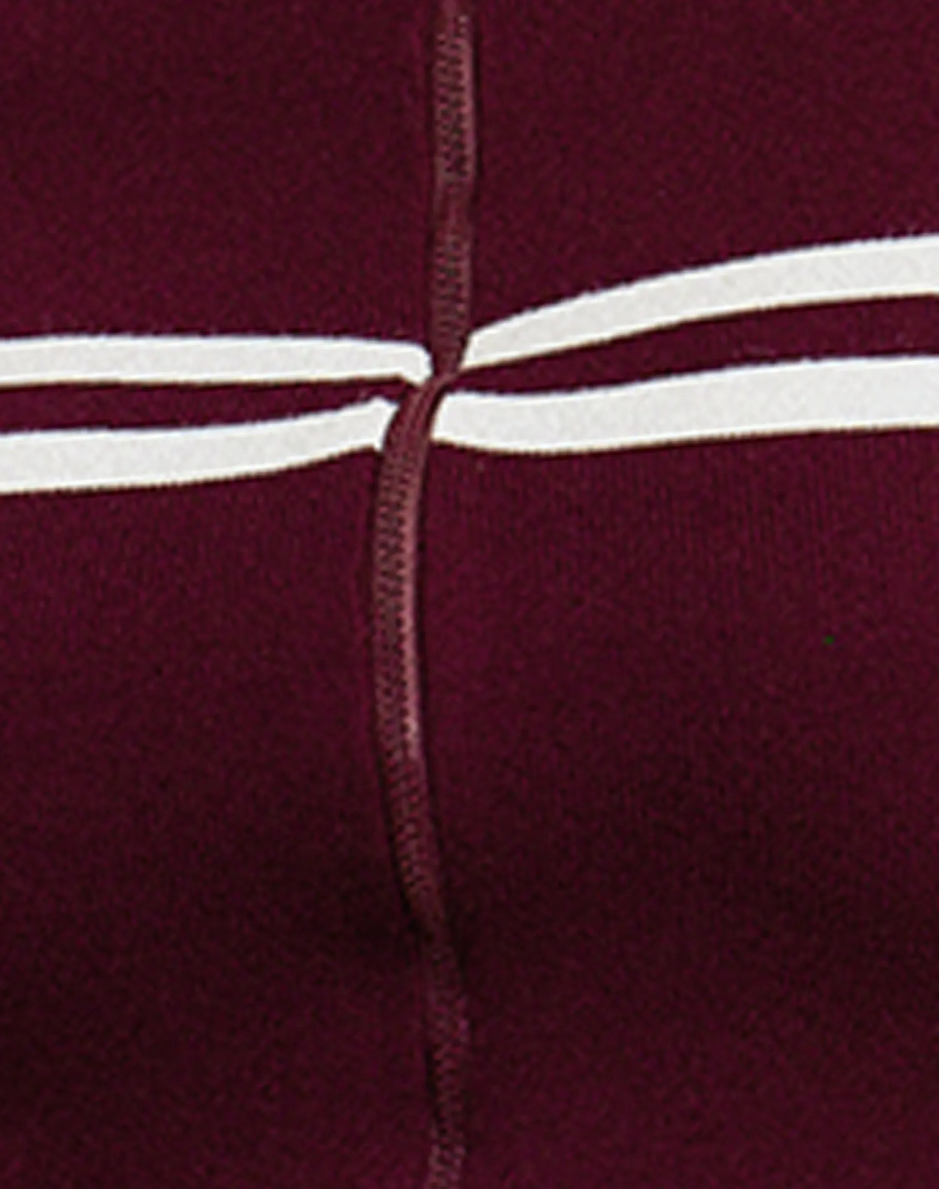 Motel Rocks Jackets-Talisa Zip Through Jacket in Maroon with White Stripe MaroonwithWhiteStripe