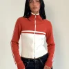 Motel Rocks Jackets-Talya Jacket in Panel Red with White PanelRedwithWhite