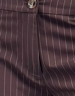 Motel Rocks Tailoring | Low Rise Pants-Tatina Smart Trouser in Brown Pinstripe Tailoring