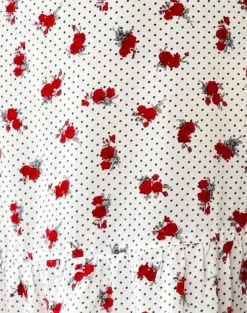 Motel Rocks Day Dresses | Printed Dresses-Tavi Mini Dress in White Rose Polka