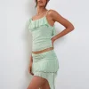 Motel Rocks Mini Skirts-Theri Skirt in Shadow Floral Sage ShadowFloralSage