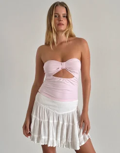 Motel Rocks Basic Tops | Bandeau Tops-Tifose Twist Front Top in Light Pink lightpink