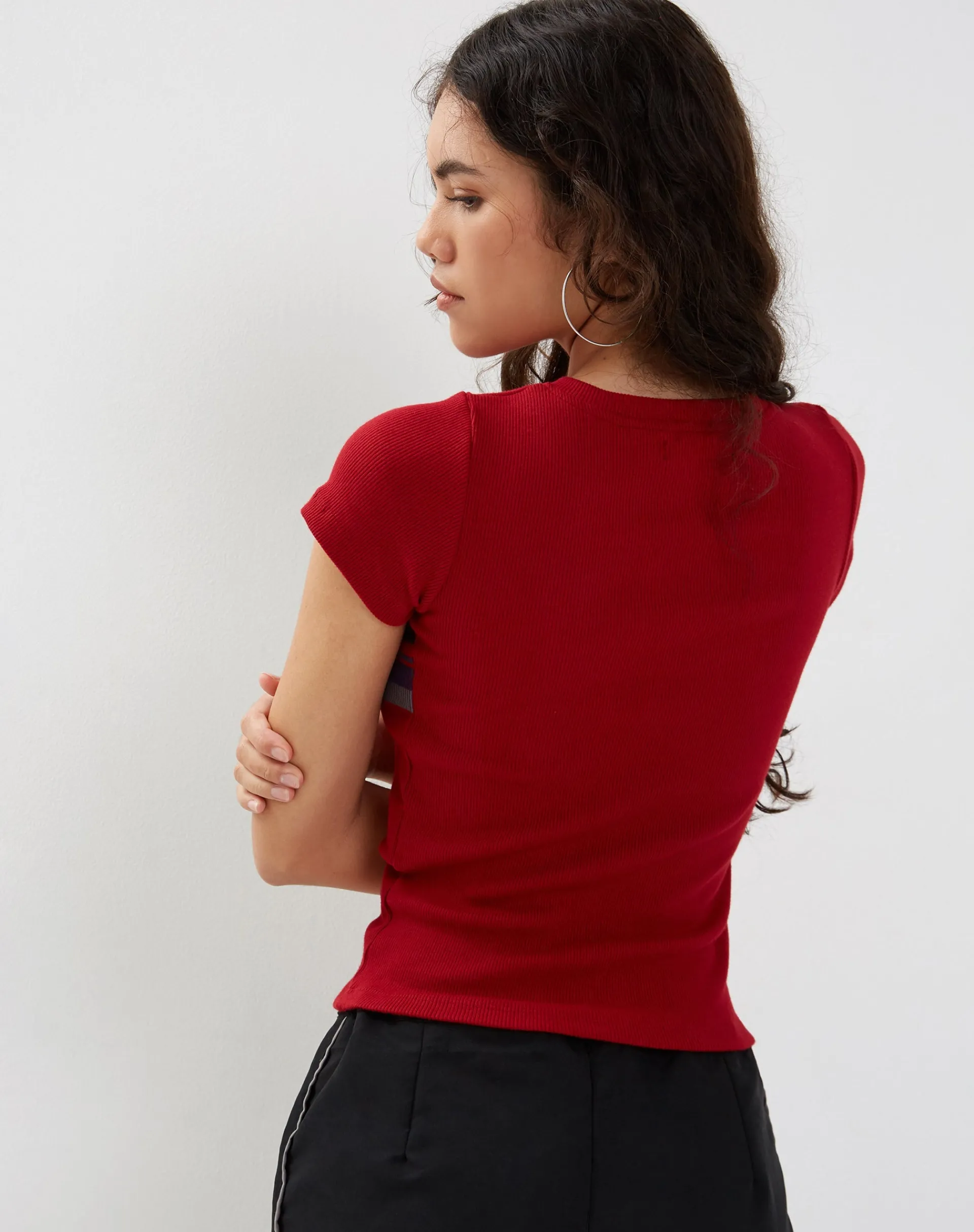 Motel Rocks Printed Tops | Tees-Tiona Top in Adrenalin Red Stripe AdrenalinRedStripe