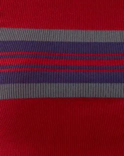Motel Rocks Printed Tops | Tees-Tiona Top in Adrenalin Red Stripe AdrenalinRedStripe